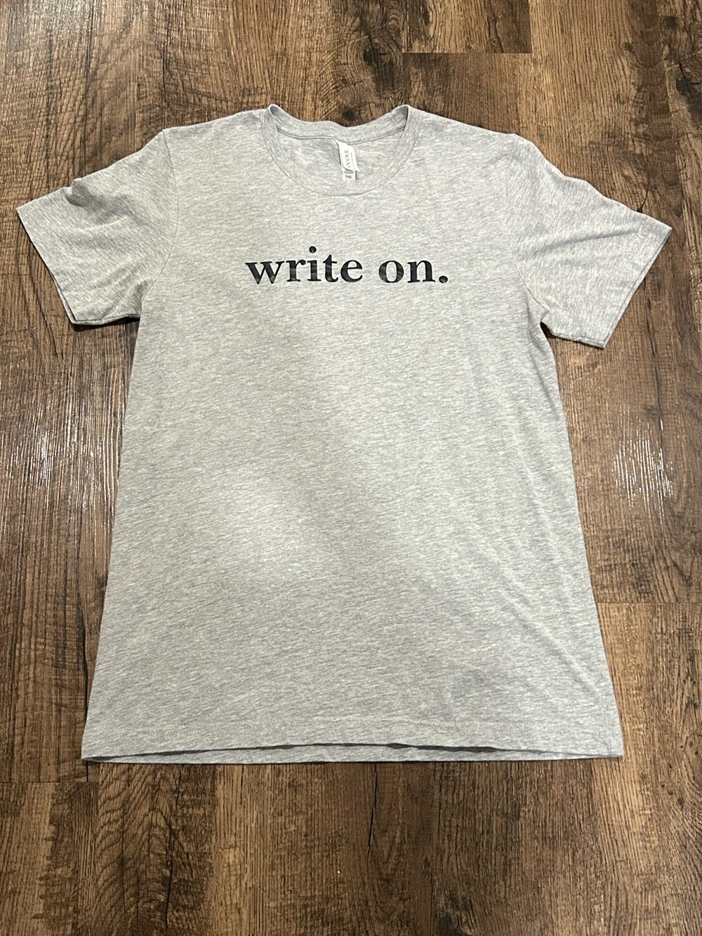 ‘Write On’ Gray Canvas Brand T-Shirt